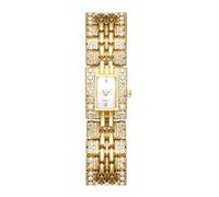 Oidea Square Bracelet Watch for Women: Luxury Rhinestone Diamond Full Band Analog Quartz Watches Vintage Rectangular Dial Bracelet Wristwatch Elegant Dress Watch Gold