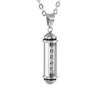 OIDEA Stainless Steel Pill Box Pendant, Emergency Capsule Necklace Pendant with Necklace for Men Women, Stainless Steel, No Gemstone