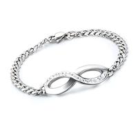 Oidea Stainless Steel Womens Infinity Symbol Bracelet,Shiny Rhinestone Inlaid,with Gift Bag,for Valentines,Birthday Gifts