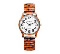 Oidea Unisex Expansion Band Watch, Easy Reader Big Number Dial, Yellow