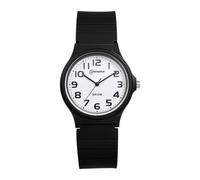 Oidea Unisex Silicone Strap Watch: Simple Clear Round Dial Arabic Numeral Analog Quartz Easy Reader Wrist Watch Black Rubber Band Casual Sports Wristwatch Gifts
