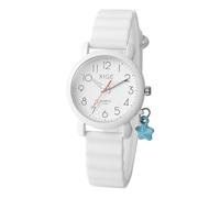 Oidea Unisex Silicone Watch: Simple Clear Arabic Numeral Easy to Read Dial Analog Quartz Wrist Watches with Five-Pointed Star Pendant White Soft Rubber Strap Casual Wristwatch
