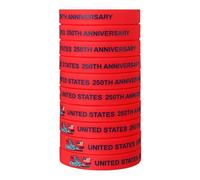 Oidea USA 250th Anniversary Silicone Bracelets: 10Pcs Red United States American Flag 1776-2026 4th of July Patriotic Rubber Wristbands Set for Independence Day Party Favors Gifts