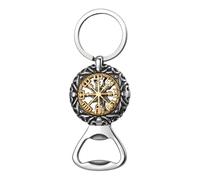 OIDEA Viking Compass Bottle Opener: Retro Viking Rune Odin Myth Beer Bottle Opener Portable Key Chain Stainless Steel Norse Amulet Jewelry Gifts for Men
