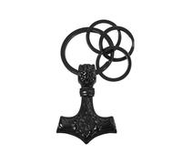 Oidea Viking Keychain for Men: Vintage Compass Celtic Knot Rune Thor's Hammer Key Chain Stainless Steel Key Rings Norse Amulet Jewelry Birthday Father's Day Gift for Him Black