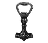 OIDEA Viking Thor's Hammer Bottle Opener: Black Vintage Norse Celtic Knot Odin Stainless Steel Beer Opener Portable Key Chain Father's Day Viking Jewelry Gift for Men