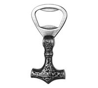 OIDEA Viking Thor's Hammer Bottle Opener: Silver Vintage Norse Celtic Knot Odin Stainless Steel Beer Opener Portable Key Chain Father's Day Viking Jewelry Gift for Men