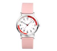 Oidea Women Nurse Watch for Medical: 12/24 Hour Military Time Dial Second Hand Pulsometer Analog Watch for Medical Professionals Students Doctors, Apricot Silicone Band