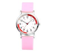 Oidea Women Nurse Watch for Medical: 12/24 Hour Military Time Easy Reader Dial Second Hand Pulsometer Analog Watch for Medical Professionals Students Doctors, Pink Silicone Band
