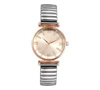 Oidea Women's Elastic Strap Watch: Elegant Big Face Arabic Numerals Analog Quartz Easy Reader Watches Silver Stainless Steel Stretch Band Casual Female Ladies Bracelet Wristwatch