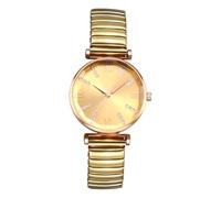 Oidea Women's Elastic Strap Watch: Elegant Big Face Arabic Numerals Analog Quartz Easy Reader Watches Gold Stainless Steel Stretch Band Casual Female Ladies Bracelet Wristwatch