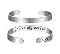 Oidea Women's Inspirational Cuff Bracelet: Silver Tone Stainless Steel Motivational Open Engraved Cuff Bangle Jewelry Gifts for Daughter Sisters Moms and Friends