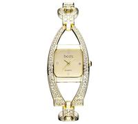 Oidea Womens Luxury Bangle Cuff Watch: Elegant Vintage Imitation Diamon Square Dial Analog Quartz Bracelet Watches for Women Stainless Steel Strap Ladies Watches Gold