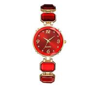 Oidea Women's Luxury Bangle Watches: Fashion Imitation Crystal Decoration Round Dial Analog Quartz Wrist Watch for Women Business Dress Party Ladies Watches Red