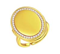 Oidea Women's Oval Locket Ring: Gold Adjustable Memorial Photo Ring that Hold Pictures Memory Keepsake Jewelry Christmas Birthday Valentine's Day Gifts for Women