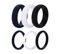 Oidea Women's Silicone Rings Set: Thin and Stackable Rubber Wedding Engagement Ring Bands Valentine's Day Gift Jewelry Gifts for Women Ladies Pack A Size 12
