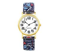 Oidea Women's Stretch Band Watch: Bohemian Colorful Triangle Large Face Dial Arabic Numerals Analog Quartz Elastic Strap Easy Reader Watches Casual Female Ladies Wristwatch