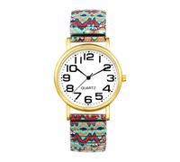 Oidea Women's Stretch Band Watch: Bohemian Large Face Arabic Numerals Analog Quartz Easy Reader Watches with Stainless Steel Elastic Strap Casual Female Ladies Wristwatch
