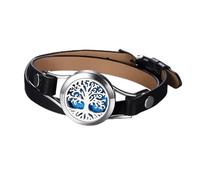 OIDEA Women's Tree of Life Aromatherapy Bracelet: Elegant Design with Tree of Life Adjustable Leather Strap & 10 Replacement Pads, Portable Fragrance Diffuser for Essential Oils, Wellness & Relaxation