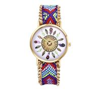 OIDEA Women's Watch with Braided Strap: Feather Pattern Women's Watch Boho Style Hippie Analogue Quartz with Arabic Dial Gift for Women Girlfriend Girls