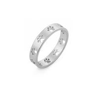 OIDIMS Cute Paw Print Stacking Rings for Women Men Stainless Steel Pet Lover Ring Adjustable Puppy Dog Cat Band Minimalist Promise Engagement Jewelry Comfort Fit Animal Themed for Couples Friends, 7