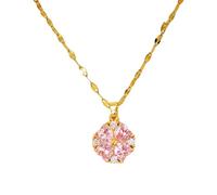 OIDIMS Dainty Four Leaf Clover Necklace for Women Lucky Statement Imitation Cubic Zirconia Irish Clover Flower Pendant Neckaces Wedding St. Patrick's Day Festival Accessories Good Luck Jewelry, 1