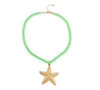 OIDIMS Delicate Starfish Pendant Necklace for Women Adjustable Colorful Rope Chain Ocean Sea Marine Life Vacay Essential Holiday Party Chunky Star Necklace Summer Beach Vacations Coastal Jewelry, 1