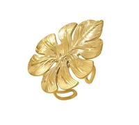OIDIMS Fashion Leaves Wedding Statement Ring for Women Gold Plated Leaf Open Adjustable Finger Middle Rings Elegant Bohemian Jewelry Engagement Promise Comfort Fit Band for Girlfriend Cocktail Party