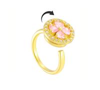 OIDIMS Four Leaf Clover Fidget Anxiety Rings for Women Imitation Crystal Lucky Statement Adjustable Clover Flower Spinner Ring Elegant Wedding Open Band St. Patrick's Day Festival Good Luck Jewelry