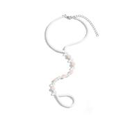 OIDIMS Glow in the Dark Beaded Anklet with Toe Ring Foot Chain Bracelet, Adjustable, Metal, no gemstone