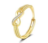 OIDIMS Infinity Love Wedding Statement Ring for Women Imitation Crystal Engagement Anniversary Open Band Elegant Eternity Promise Love Stacking Adjustable Finger Rings Delicate Jewelry for Valentine