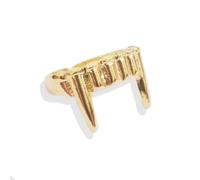 OIDIMS Personalized Gothic Vampire Teeth Rings for Women Men Werewolf Fang Cool Adjustable Finger Ring Fashion Expandable Open Size Halloween Birthday BFF Festival Classic Jewelry Gifts Party Favors