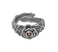OIDIMS Retro Dark Red Rose Flower Open Rings for Women Men Gothic Statement Adjustable Blossom Comfort Fit Band Punk Style Thumb Knuckle Ring Fashion Cocktail Party Halloween Y2k Jewelry Unisex