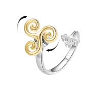 OIDIMS Spiral Fidget Spinner Ring for Women Adjustable Anxiety Relief Band Middle Thumb Open Ring Rotatable Comfort Fit Trendy Rotating Boredom ADHD Autism Unique Jewelry for Her