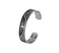 OIDIMS Tree of Life Stainless Steel Bracelet Yggdrasil World Bracelets Ancient Nordic Viking Celtic Knot Cuff Bangle for Men Women Vintage Symbol Jewelry Gifts Birthday Xmas, S, Stainless Steel, no