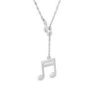 OIDIMS Unique Musical Note Pendant Necklace for Women Promise Statement Stainless Steel Adjustable Choker Music Lovers Stylish Delicate Design Comfort Fit Hypoallergenic Jewelry, Adjustable, Metal, No