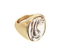 OIDIMS Vintage Face Ring for Women Men Gold Plated Personalized Punk Human Face Finger Band Comfort Fit Knuckle Thumb Rings Fashion Cocktail Party Hip Pop Friendship Abstract Art Jewelry Size 7