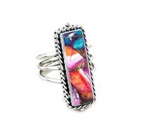OIDIMS Vintage Geometric Cocktail Statement Ring for Women, Metal, No Gemstone