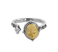 OIDIMS Vintage Lilith Star Cocktail Rings for Women Men Adjustable Personalized Face Ring Open Wrap Knuckle Middle Finger Band Rings Fashion Thumb Unique Comfort Fit Jewelry Gothic Punk Style