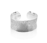 OIDIMS Vintage Silver Wide Cuff Bracelet Dense Texture Wrist Adjustable Open Chunky Statement Arm Bangle Hand Pebble Hammer Dot Finish Bohemian Stackable Wrist Jewelry for Women