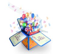 OiDiPi Birthday Cards With Blowable Candle Lights and Music,Pop Up 3D Greeting Card with Envelopes and Small Card, Birthday Gift Box Foldable for Adults and Kids for Daughter, Son, Mom, Dad, Friend