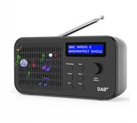 OiDiPi Portable DAB Radios, DAB+ FM Radio, Digital Radios, USB Rechargeable Battery Powered, Small Radio with LCD Display, 15 Hours Running Time, 40 Preset Stations, 3.5 mm Headphone Jack(Black)