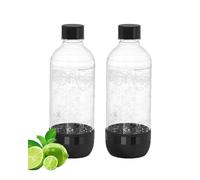 OiDiPi Soda Maker Bottle, 1 Litre Reusable BPA Free Sparkling Water Bottles, Reusable Carbonating Bottles, Replacement Bottle for Soda Machine, 2 Pack, Black (1L) & Black (1L)