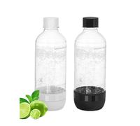 OiDiPi Soda Maker Bottles, 1 Litre Reusable BPA Free Sparkling Water Bottles, Reusable Carbonating Bottles, Replacement Bottle for Soda Machine, 2 Pack, Black (1L) & White (1L)