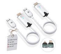 OiDiPi Wireless HDMI Transmitter and Receiver, 2.5G/5GHz Dual Band, 1080P HD Output Wireless HDMI Sender and Receiver, for Streaming Video and Audio to Monitor/Projector from Laptop/TV Box/PC (White）