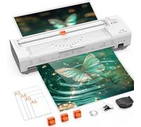 OidoZac A3 Laminator Machine, 10 in 1 Thermal Laminator A3 for Cold and Hot with 20 Laminating Pouches, No Bubbles Quick Laminators with Trimmer for Office School Business Home, White