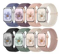 Oielai 8 Pack Braided Strap Compatible with Apple Watch Straps 40mm 41mm 38mm 42mm 44mm 45mm 46mm 49mm, Adjustable Sport Elastic Solo Loop Band for iWatch Strap Series 11 10 9 8 7 6 5 4 3 2 1 SE Ultra