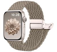 Oielai Braided Strap Compatible with Apple Watch Strap 44mm 46mm 45mm 42mm 49mm Women Men, Adjustable Magnetic Clasp Replacement Band for iWatch Series 11 10 9 8 7 6 5 4 3 2 1 SE Ultra, Light Brown