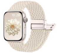 Oielai Braided Strap Compatible with Apple Watch Straps 40mm 41mm 38mm 42mm Women Men - Adjustable Magnetic Clasp Nylon Replacement Band for iWatch SE Series 11 10 9 8 7 6 5 4 3 2 1, StarLight