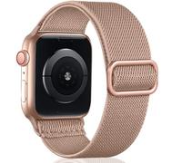 Oielai Solo Loop Band Compatible with Apple Watch Strap 46mm 44mm 45mm 42mm 49mm, Adjustable Nylon Braided Sport Replacement Strap for iWatch SE Series 10/9/Ultra/8/7/6/5/4/3/2/1, MilkTea